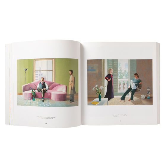 David Hockney paperback exhibition book inside spread